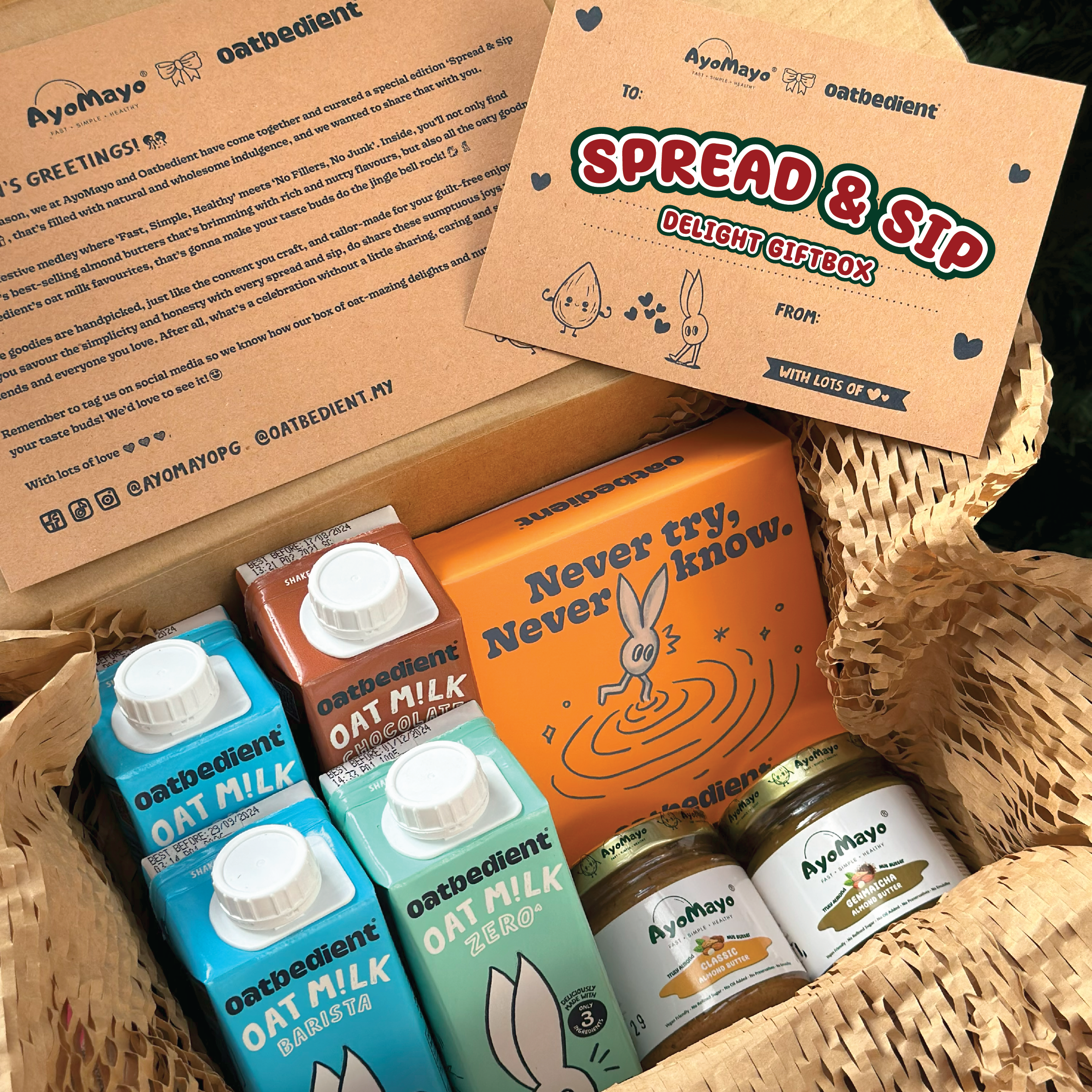 AyoMayo x Oatbedient: SPREAD & SIP Delight Box