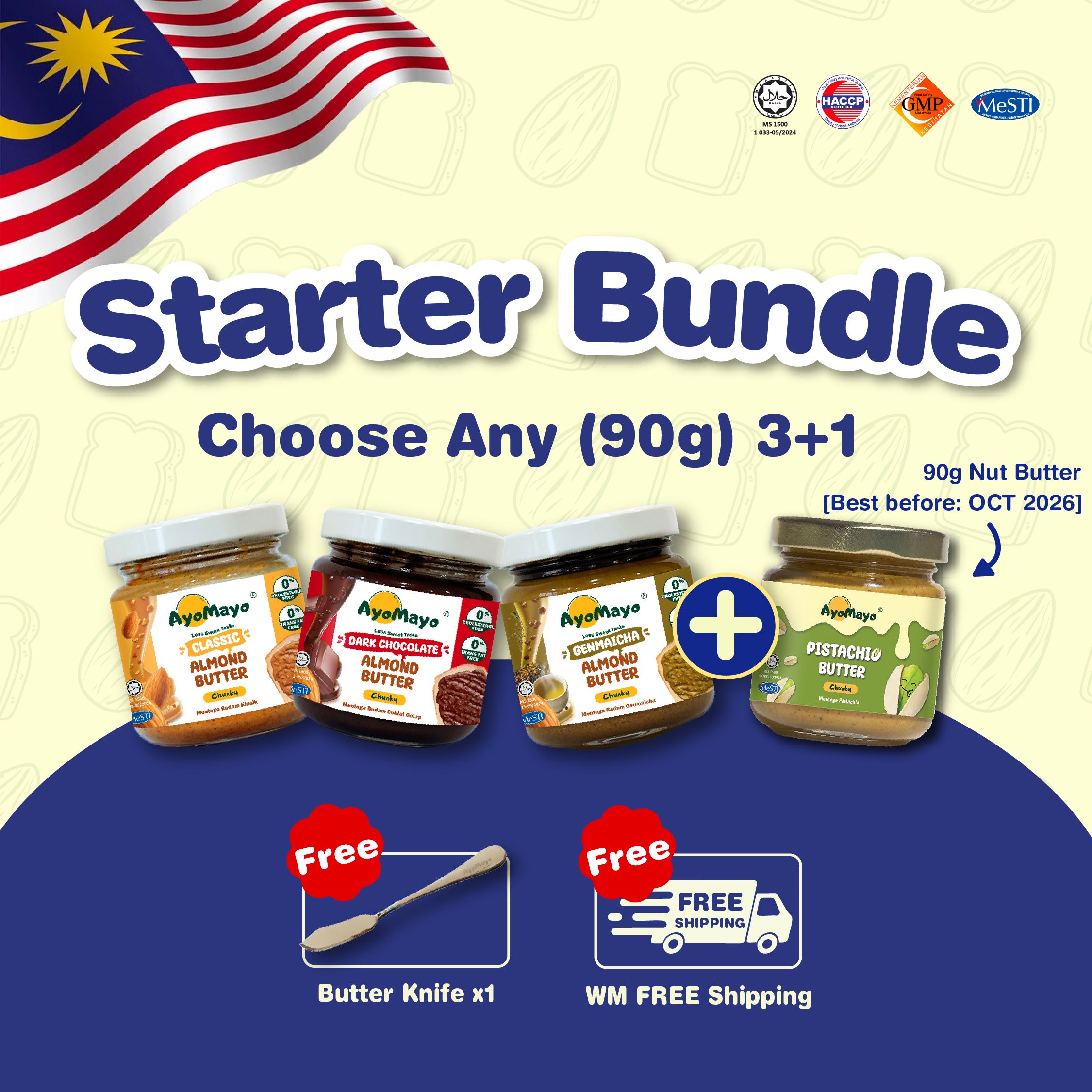 Starter Bundle: 3+1 Nut Butter (90g)