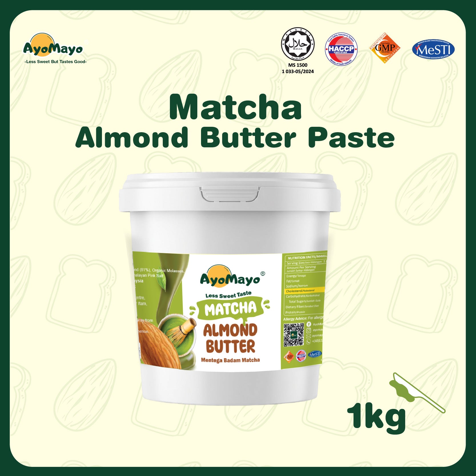 Matcha Almond Butter Paste (1KG) [PRE ORDER]