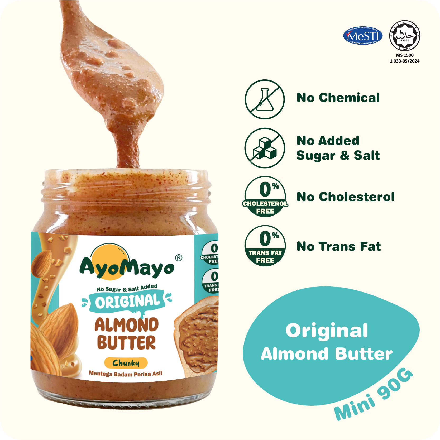 90G Original Almond Butter (Chunky)